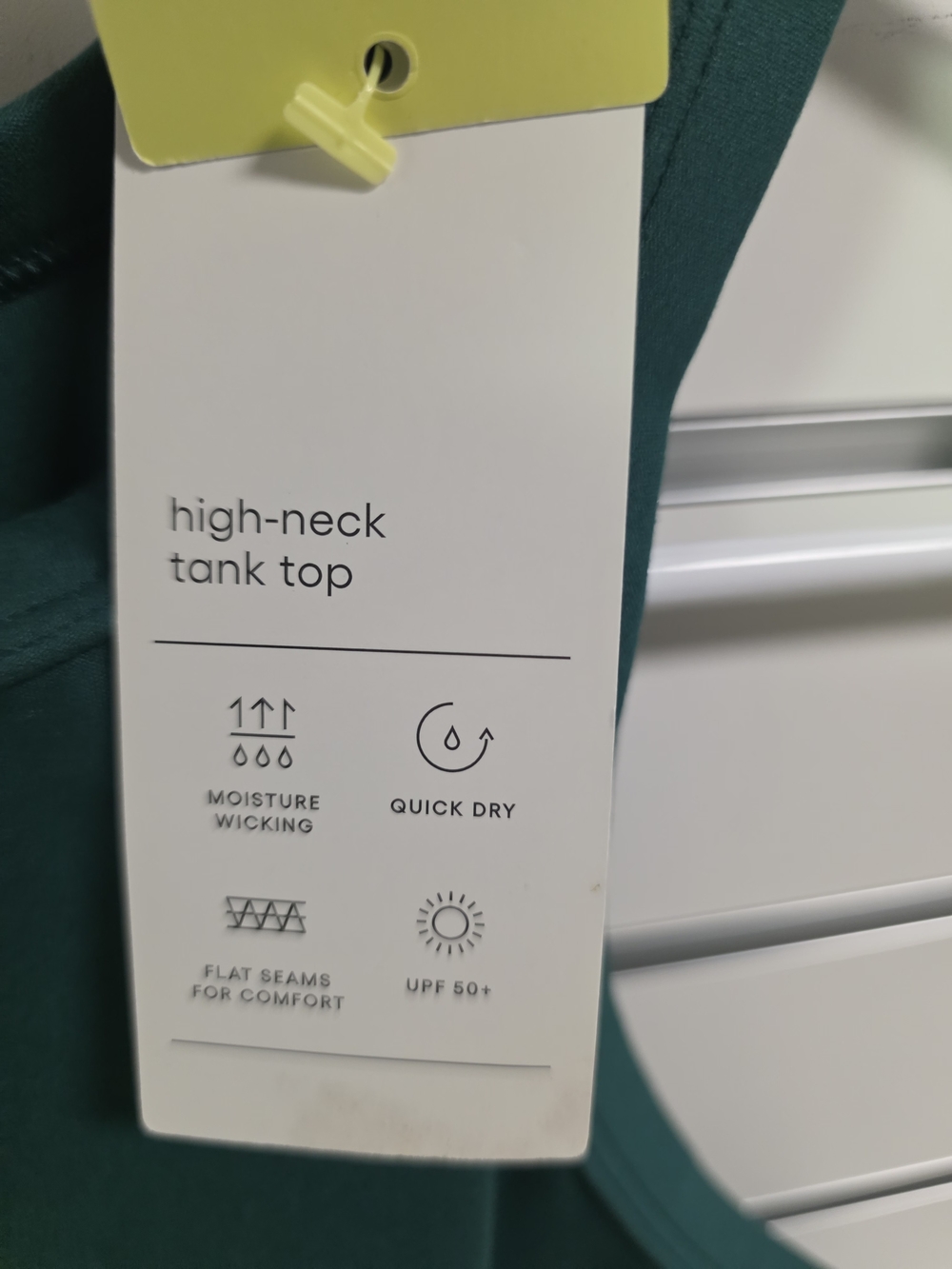 Sleeveless High-Neck Performance Tank Top - Deep Teal/Green - Picture 4 of 7